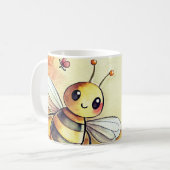 幸せな蜂のハニカムマルハナバチ コーヒーマグカップ (正面左)