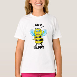 幸せな蜂の女の子のスウェットシャツ Tシャツ
