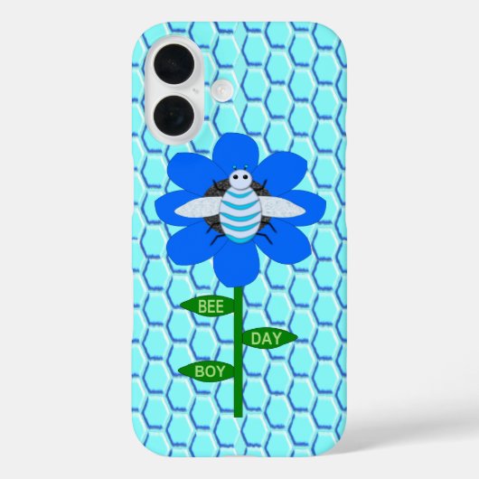 幸せな蜂の日 青い少年 誕生日 マルハナバチ Case-Mate iPhoneケース (裏面)