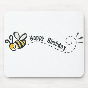 幸せな蜂の誕生日! マウスパッド