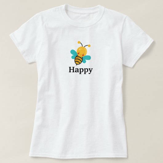 幸せな蜂のTシャツ Tシャツ (デザイン正面)