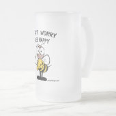 幸せな蜂を心配しないで下さい フロストグラスビールジョッキ (正面右)