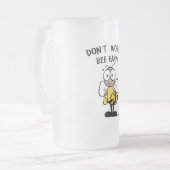 幸せな蜂を心配しないで下さい フロストグラスビールジョッキ (正面左)