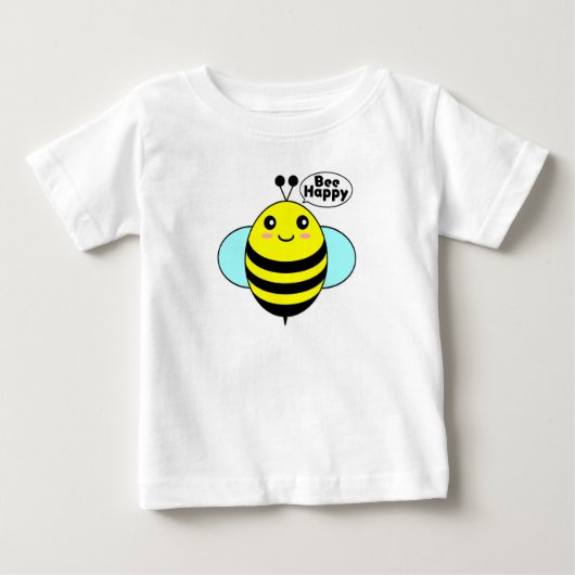 幸せな蜂Tシャツ ベビーTシャツ (正面)