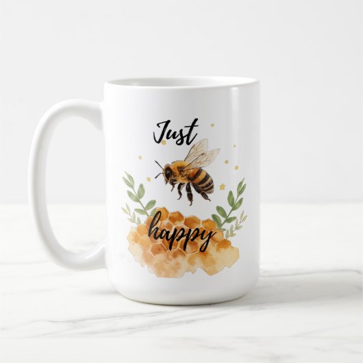 幸せな蜜蜂にしましょう コーヒーマグカップ (左)