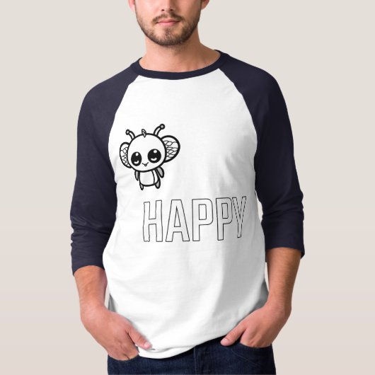 幸せな蜜蜂 :) Tシャツ (正面)