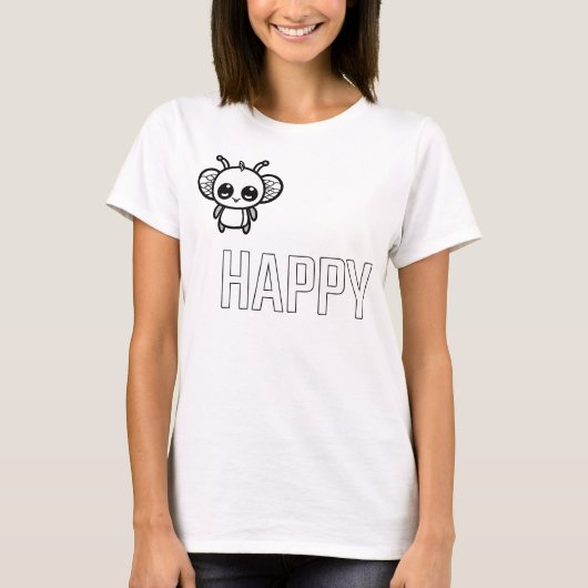 幸せな蜜蜂 :) Tシャツ (正面)