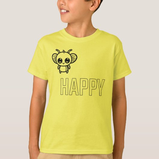 幸せな蜜蜂 :) Tシャツ (正面)