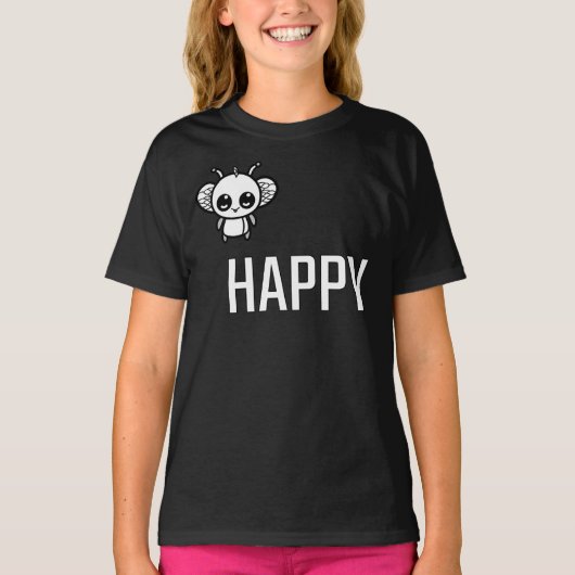 幸せな蜜蜂 :) Tシャツ (正面)