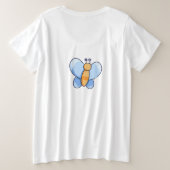 幸せな蝶の赤ちゃんシャワーママ – to -be Tシャツ (デザイン裏面)