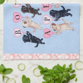 幸せな行進にラブラドールの絵を描くこと キッチンタオル (折り畳み)