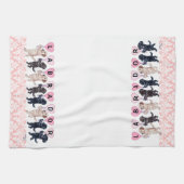 幸せな行進にラブラドールの絵を描くこと キッチンタオル (横)