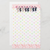 幸せな行進にラブラドールの絵を描くこと 便箋 (正面/裏面)