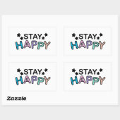 幸せな表現を続ける 長方形シール (シート)