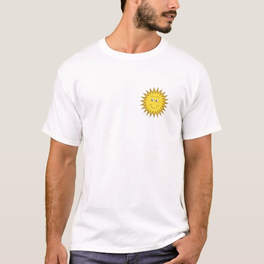 幸せな表面との黄色い夏日曜日 Tシャツ (正面)