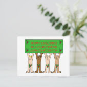 幸せな親愛クリスマスの友人と彼の夫。 ポストカード (スタンド正面)