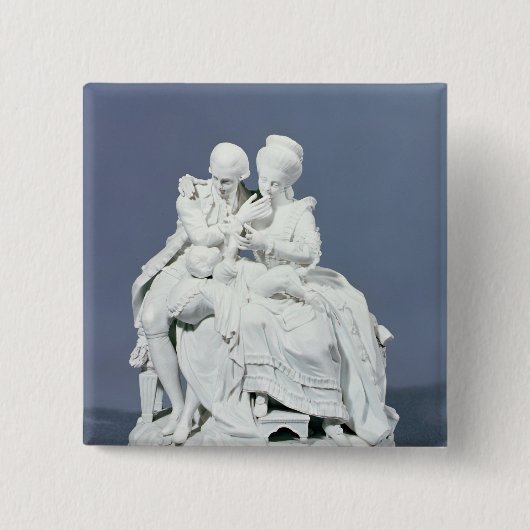 幸せな親、Meissen、c.1770 缶バッジ (正面)