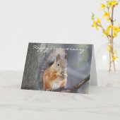 幸せな記念日のアカリスの挨拶状 カード (黄色い花)