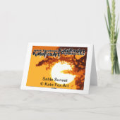 幸せな記念日のクロテンの日没 カード (裏面)