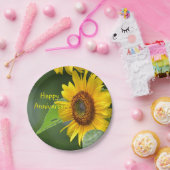 幸せな記念日のヒマワリの紙皿 ペーパープレート (パーティー)