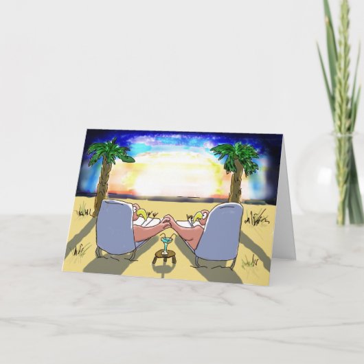 幸せな記念日のピンクのフラミンゴのカップルカード カード (正面)