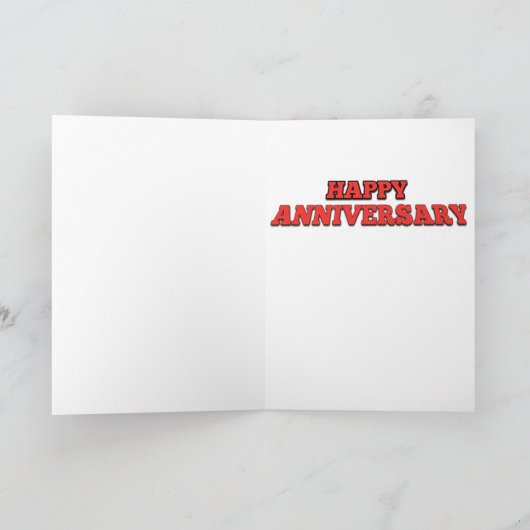 幸せな記念日の挨拶状-ケン著芸術のプリント カード (内部)