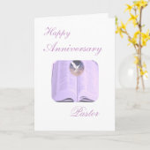 幸せな記念日の牧師 カード (黄色い花)