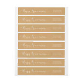 幸せな記念日の白の原稿 ラップアラウンドラベル (シート)