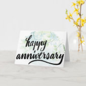 幸せな記念日の落ち着いた緑はカードを残します カード (黄色い花)