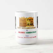 幸せな記念日第50およびメリークリスマスのマグ コーヒーマグカップ (中央)