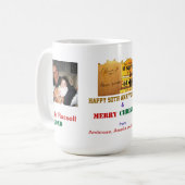 幸せな記念日第50およびメリークリスマスのマグ コーヒーマグカップ (正面左)
