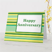 幸せな記念日: ストライプのな春 カード (黄色い花)
