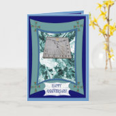 幸せな記念日、日時計の時間 カード (黄色い花)