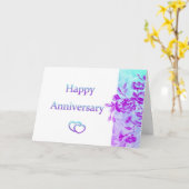 幸せな記念日(紫色) カード (黄色い花)