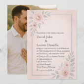 幸せな誓いの証　ブライダルフォト ウェディング 招待状 (正面/裏面)