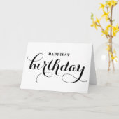 幸せな誕生日お洒落書道カード カード (黄色い花)