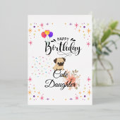 幸せな誕生日かわいい娘"誕生日ギフトカード 箔招待状 (立ち正面)