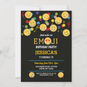 幸せな誕生日のEmojiのおもしろいの誕生日の子供 招待状 (正面)