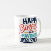 幸せな誕生日を お気に入りの教育者 先生 コーヒー コーヒーマグカップ (正面右)