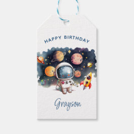 幸せな誕生日を 宇宙の惑星 ギフトタグ