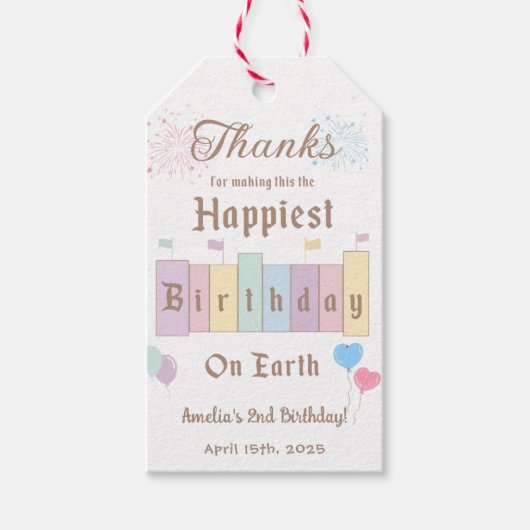 幸せな誕生日オンアースマジカル誕生日ギフトT ギフトタグ (正面)