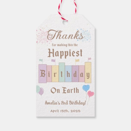 幸せな誕生日オンアースマジカル誕生日ギフトT ギフトタグ (裏面)