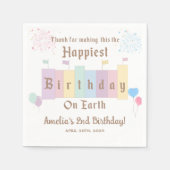 幸せな誕生日オンアースマジカル誕生日 スタンダードカクテルナプキン (正面)