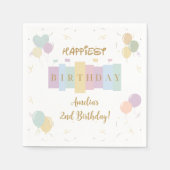 幸せな誕生日オンアースマジカル誕生日 スタンダードカクテルナプキン (正面)