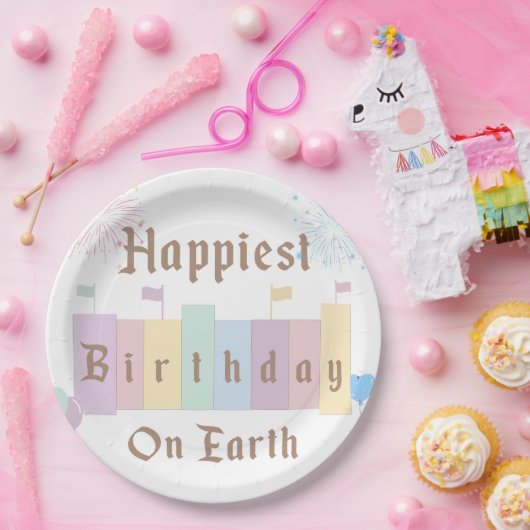 幸せな誕生日オンアースマジカル誕生日 ペーパープレート (パーティー)