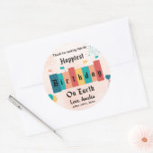 幸せな誕生日オンアースマジカル誕生日 ラウンドシール (封筒)