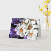 幸せな誕生日クロッカス カード (黄色い花)