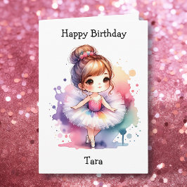 幸せな誕生日バレリーナカラーリングページガールズ カード