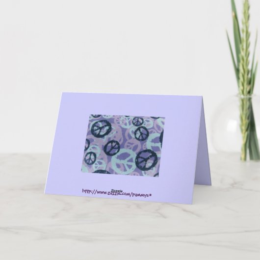 幸せな誕生日平和シンボルや象徴か迷彩柄一見カード カード (裏面)