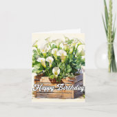 幸せな誕生日 カラーの花 カード (正面)